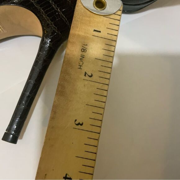 Jimmy Choo Open Toe Embossed Leather Slingback Pumps Women's Size: IT 37.5 - Picture 8 of 8